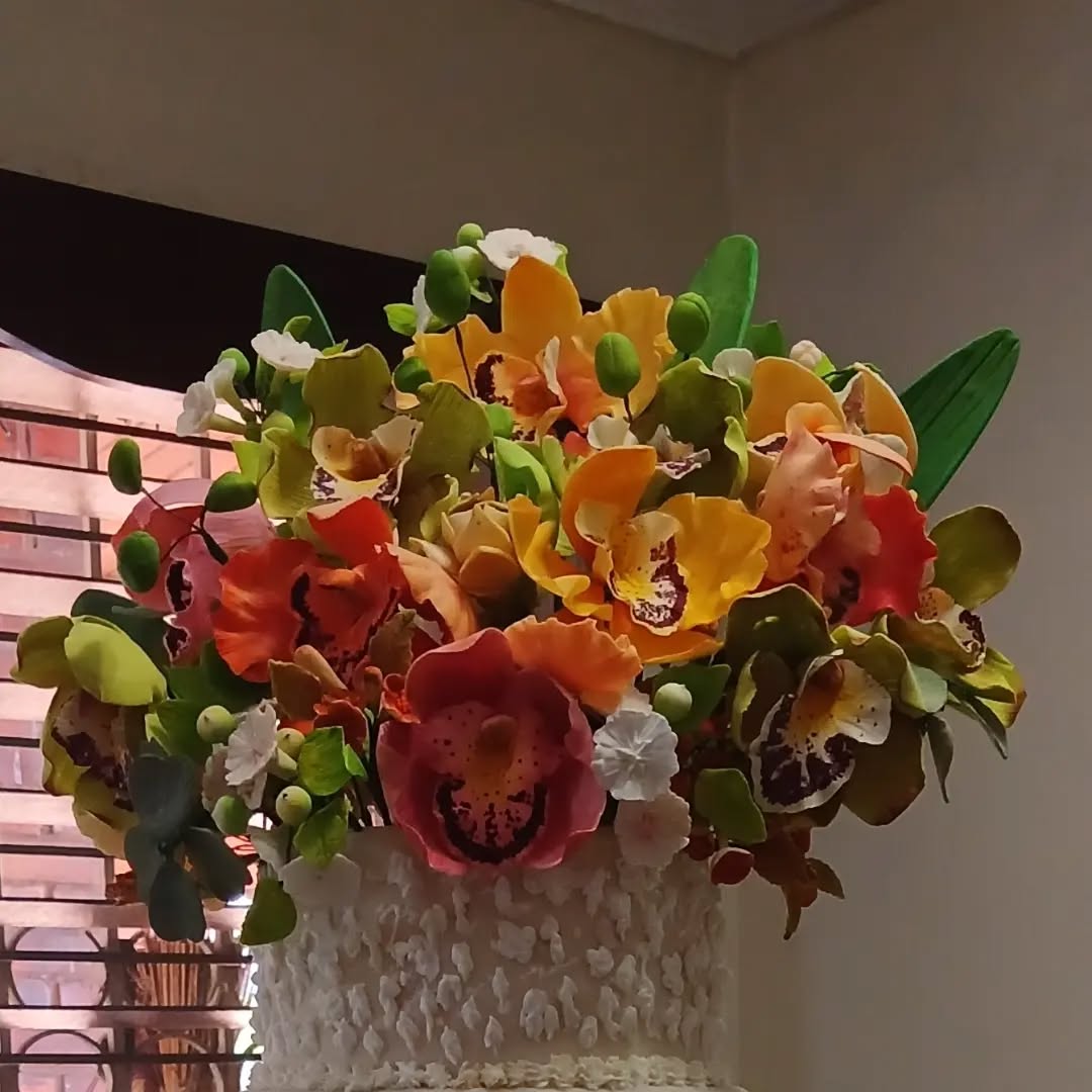 Flores de azúcar de diferentes colores